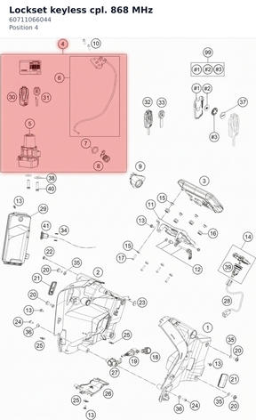 Diagram preview: Lockset keyless cpl. 868 MHz (60711066044)