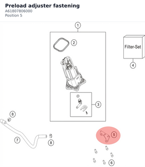 Diagram preview: Preload adjuster fastening (A61807806000)