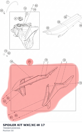 Diagram preview: SPOILER KIT WXC/XC-W        17 (7900805400030A)