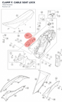 Diagram preview: CLAMP F. CABLE SEAT LOCK (76507053000)