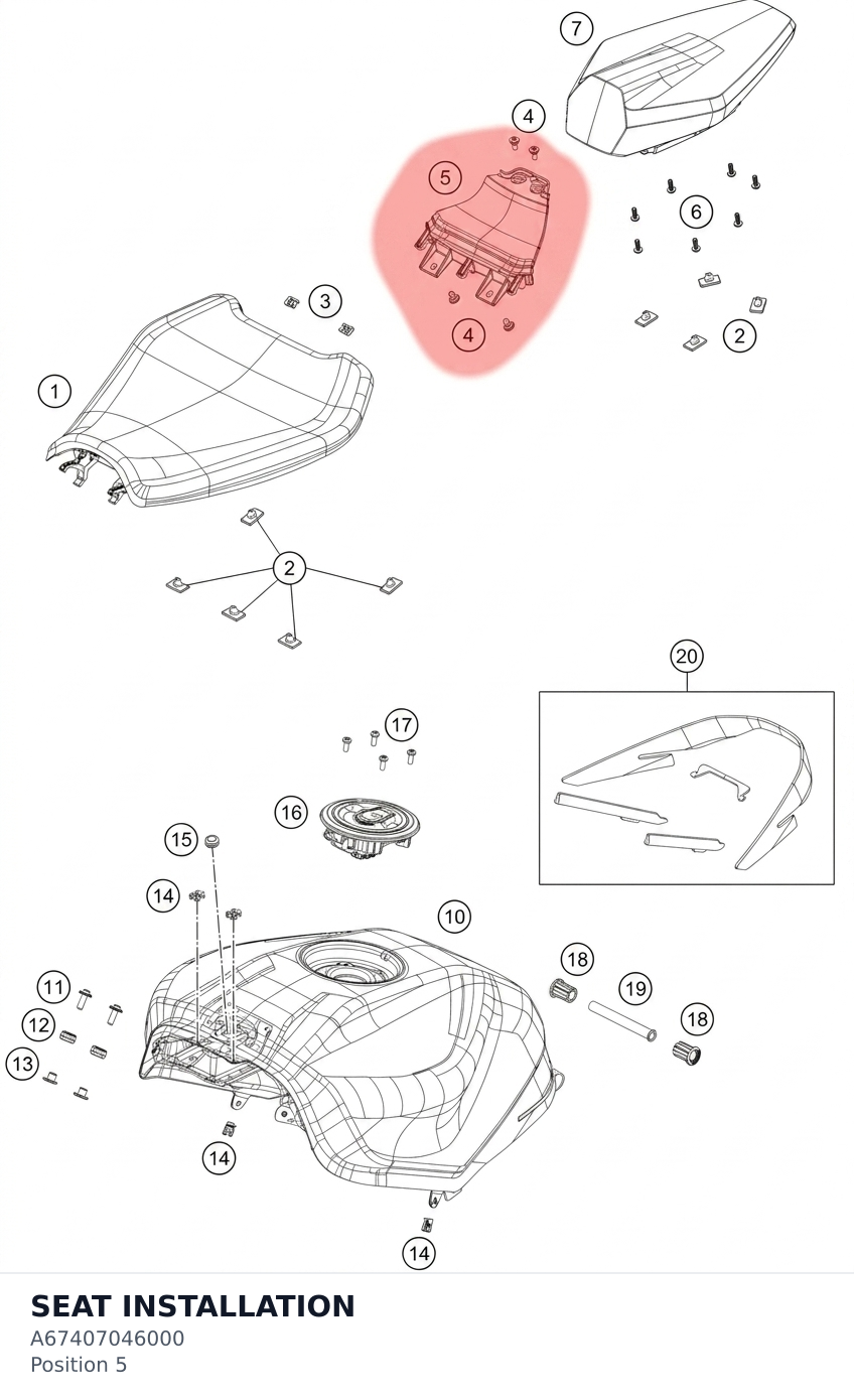 Diagram preview: SEAT INSTALLATION (A67407046000)