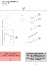 Diagram preview: Splash protection (A60708023010)