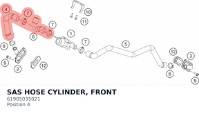 Diagram preview: SAS HOSE CYLINDER, FRONT (61905035021)