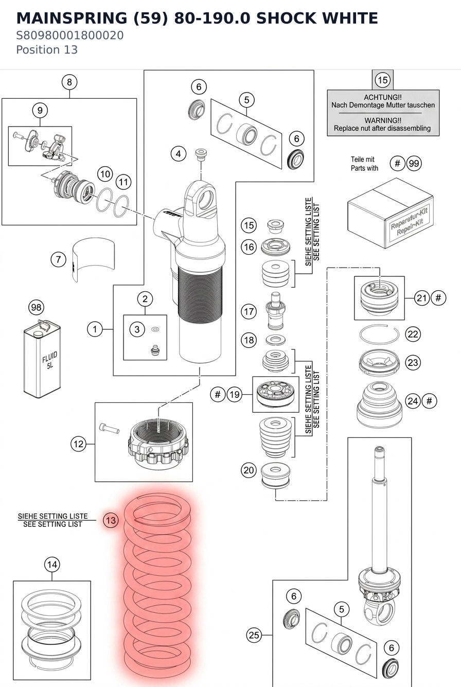 Diagram preview: MAINSPRING (59) 80-190.0 SHOCK WHITE (S80980001800020)