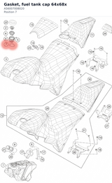 Diagram preview: Gasket, fuel tank cap 64x68x (A56007008020)