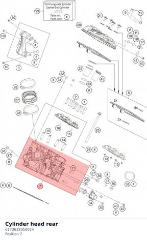 Diagram preview: Cylinder head rear (6173632010024)