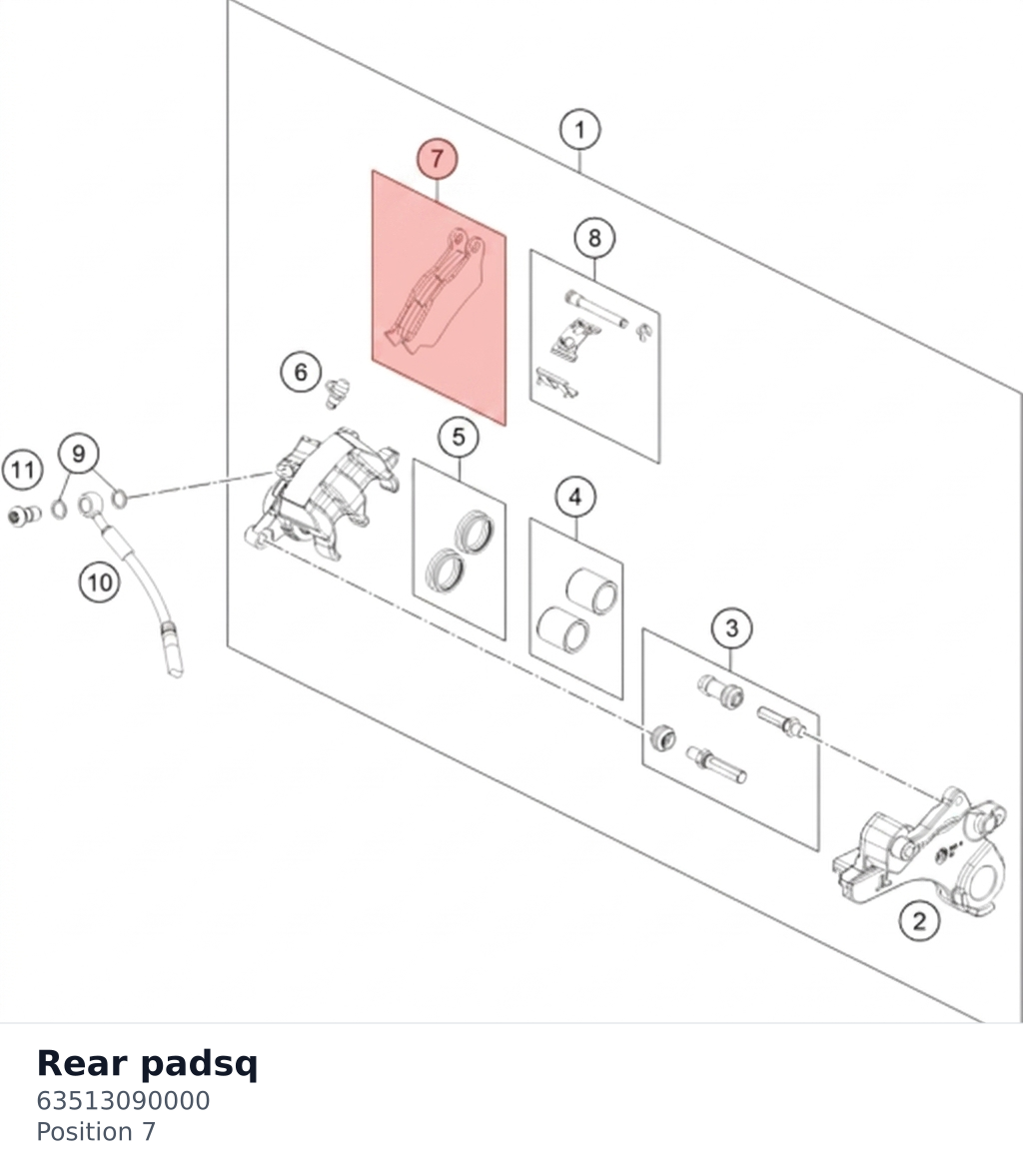 Diagram preview: Rear padsq (63513090000)