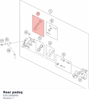 Diagram preview: Rear padsq (63513090000)