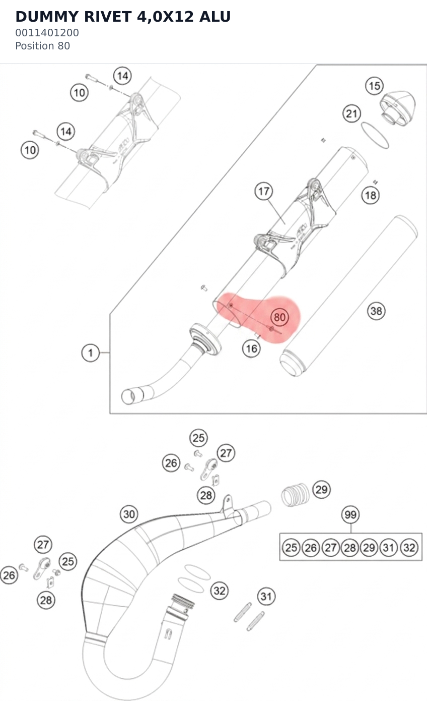 Diagram preview: DUMMY RIVET 4,0X12 ALU (0011401200)