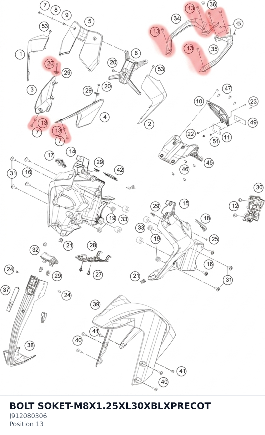 Diagram preview: BOLT SOKET-M8X1.25XL30XBLXPRECOT (J912080306)