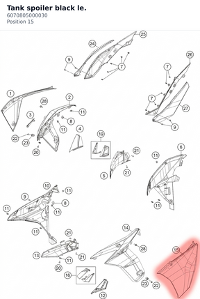 Diagram preview: Tank spoiler black le. (6070805000030)
