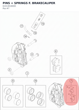 Diagram preview: PINS + SPRINGS F. BRAKECALIPER (61013018000)