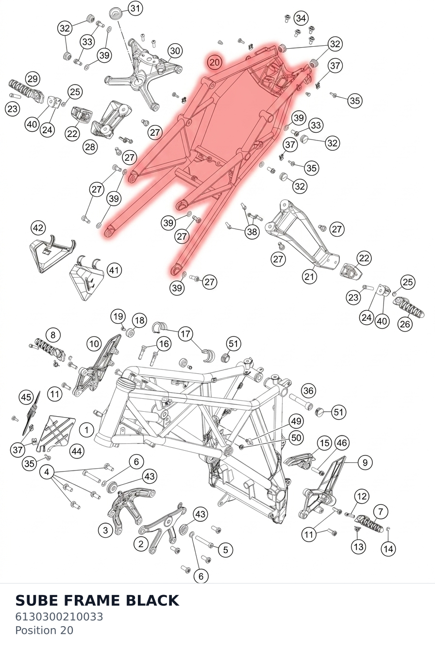 Diagram preview: SUBE FRAME BLACK (6130300210033)