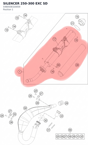 Diagram preview: SILENCER 250-300 EXC SD (5480508320059)