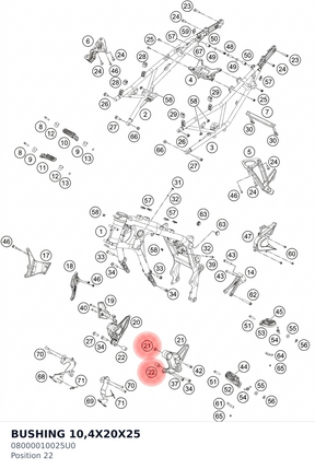 Diagram preview: BUSHING 10,4X20X25 (08000010025U0)