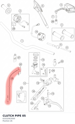 Diagram preview: CLUTCH PIPE                 05 (61032063000)