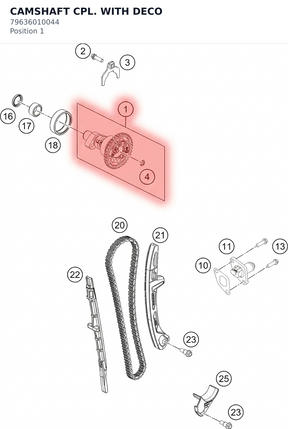 Diagram preview: CAMSHAFT CPL. WITH DECO (79636010044)