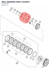 Diagram preview: BALL BEARING 6902 15X28X7 (J625069020)