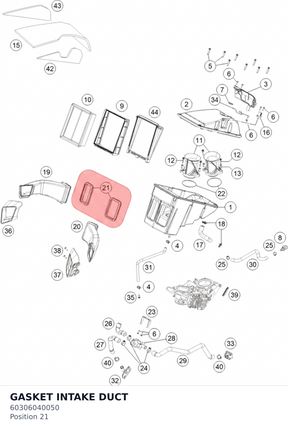 Diagram preview: GASKET INTAKE DUCT (60306040050)