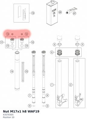 Diagram preview: Nut M17x1 h8 WAF19 (43570305)