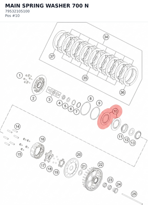 Diagram preview: MAIN SPRING WASHER 700 N (79532105100)