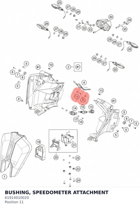 Diagram preview: BUSHING, SPEEDOMETER ATTACHMENT (61914010020)