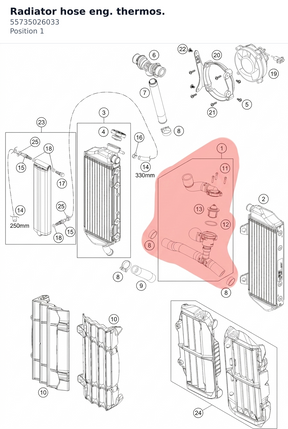 Diagram preview: Radiator hose eng. thermos. (55735026033)