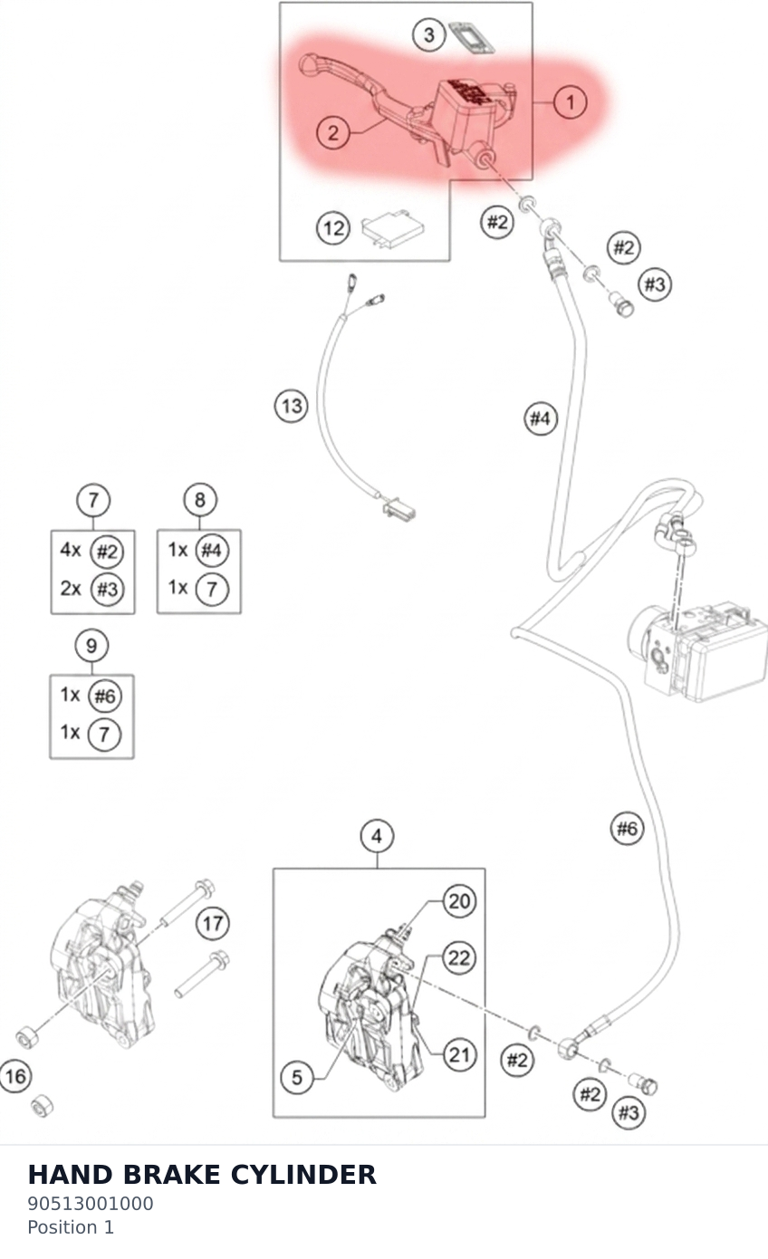 Diagram preview: HAND BRAKE CYLINDER (90513001000)