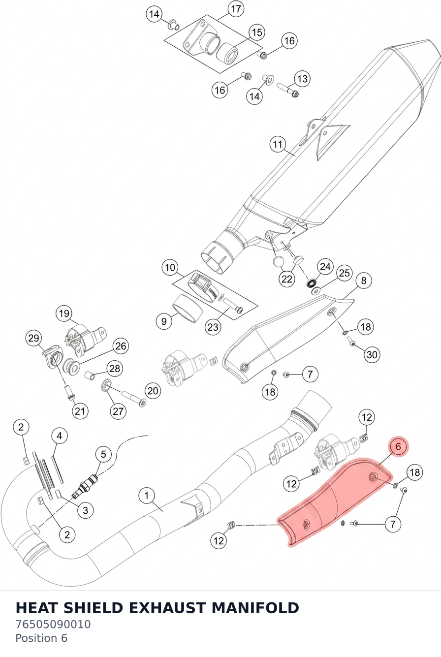 Diagram preview: HEAT SHIELD EXHAUST MANIFOLD (76505090010)