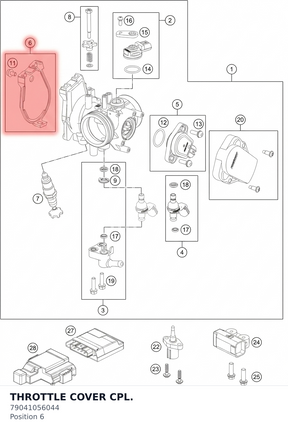 Diagram preview: THROTTLE COVER CPL. (79041056044)