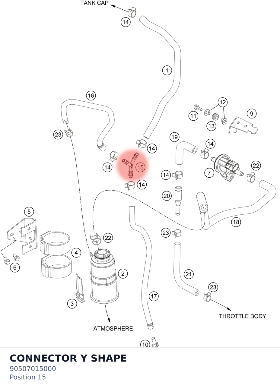 Diagram preview: CONNECTOR Y SHAPE (90507015000)