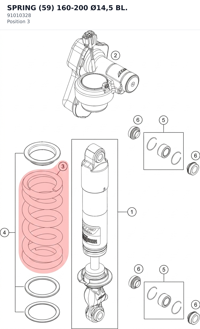 Diagram preview: SPRING (59) 160-200 Ø14,5 BL. (91010328)