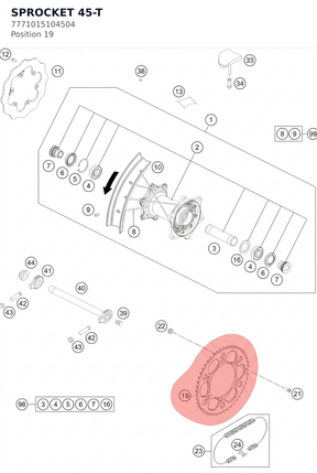 Diagram preview: SPROCKET 45-T (7771015104504)