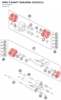 Diagram preview: SPAC.F.SHAFT SEALRING 15X25X11 (58303090000)