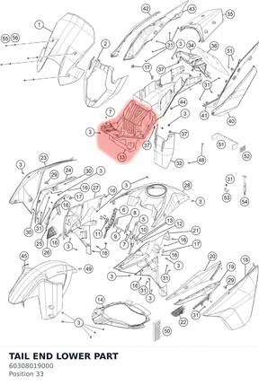 Diagram preview: TAIL END LOWER PART (60308019000)