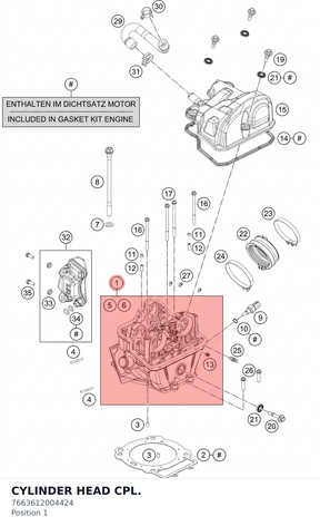 Diagram preview: CYLINDER HEAD CPL. (7663612004424)