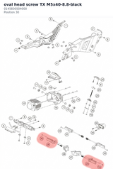 Diagram preview: oval head screw TX M5x40-8.8-black (0145830504000)