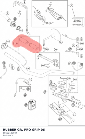 Diagram preview: RUBBER GR. PRO GRIP 06 (58502139044)