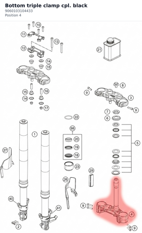 Diagram preview: Bottom triple clamp cpl. black (9060103104433)