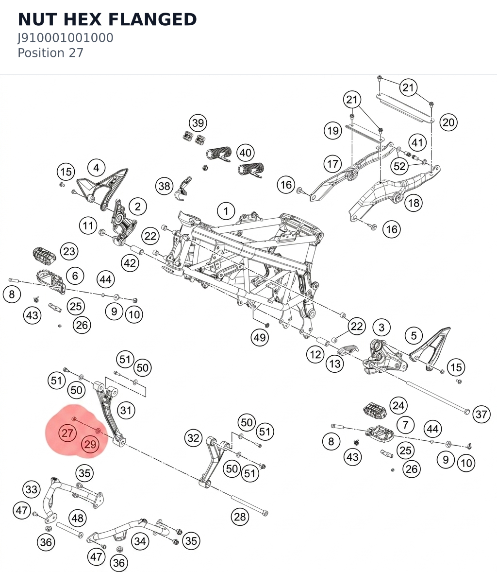Diagram preview: NUT HEX FLANGED (J910001001000)