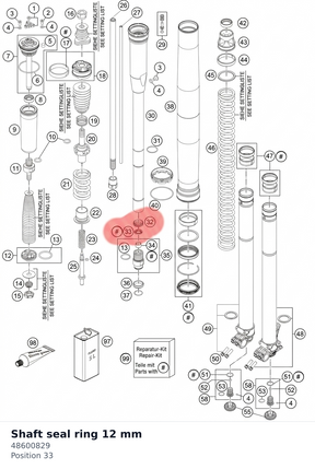 Diagram preview: Shaft seal ring 12 mm (48600829)