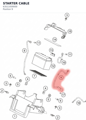 Diagram preview: STARTER CABLE (63511059000)