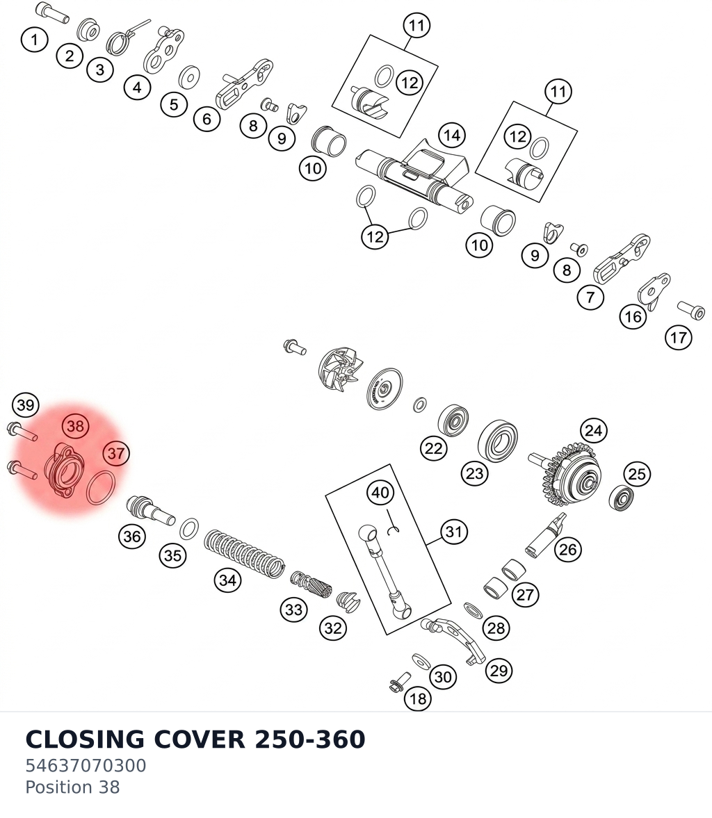 Diagram preview: CLOSING COVER 250-360 (54637070300)