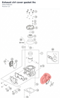 Diagram preview: Exhaust ctrl cover gasket lhs (50437006100)