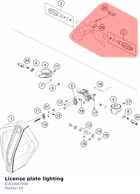 Diagram preview: License plate lighting (61914047000)