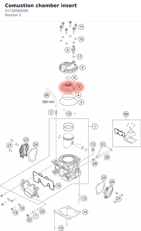 Diagram preview: Comustion chamber insert (51730060000)