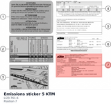 Diagram preview: Emissions sticker 5 KTM (LI23-761-6)