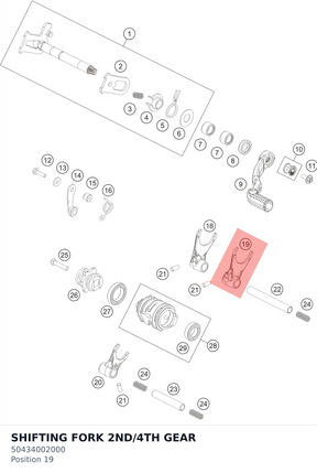 Diagram preview: SHIFTING FORK 2ND/4TH GEAR (50434002000)