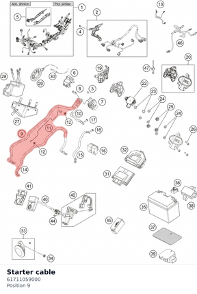 Diagram preview: Starter cable (61711059000)