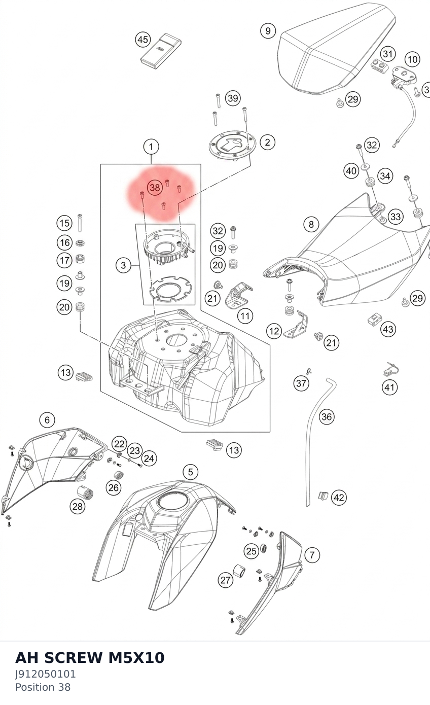 Diagram preview: AH SCREW M5X10 (J912050101)